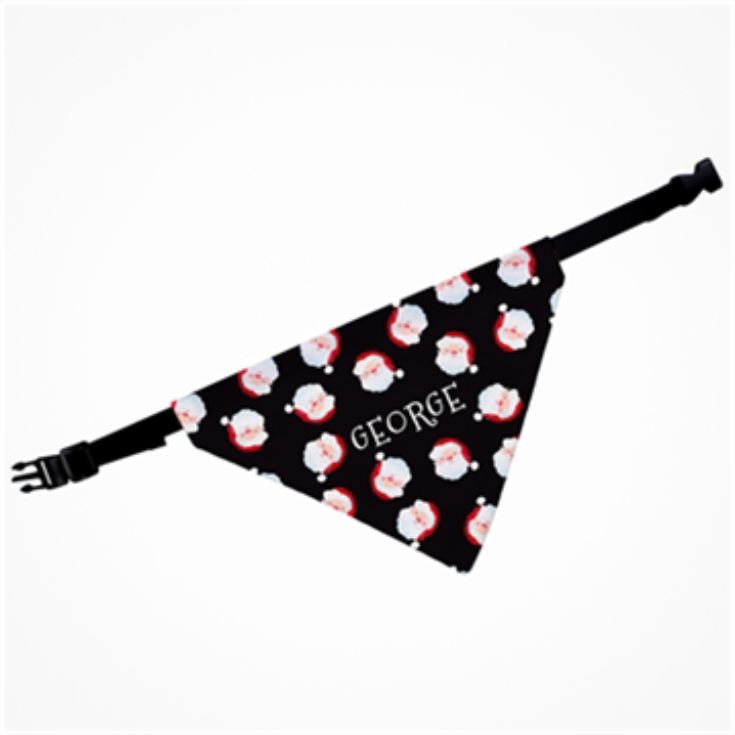 Personalised Santa Black Dog Bandana product image