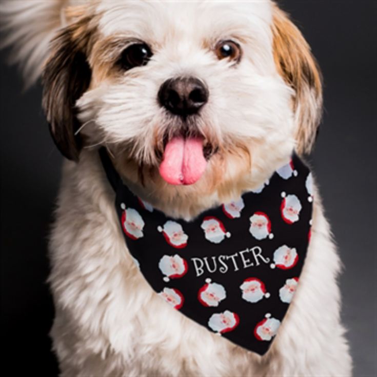 Personalised Santa Black Dog Bandana product image