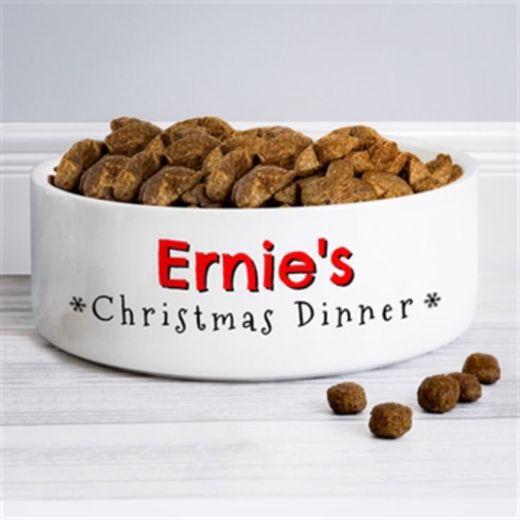 Personalised Christmas Dinner Medium Pet Bowl product image