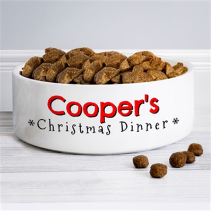 Personalised Christmas Dinner Medium Pet Bowl product image