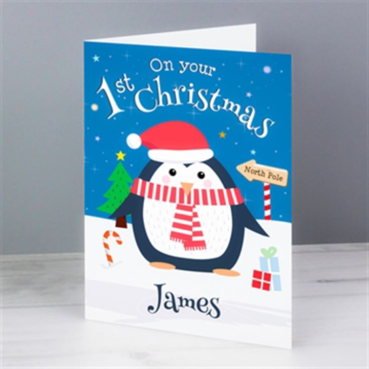 Personalised Christmas Penguin Christmas Card product image