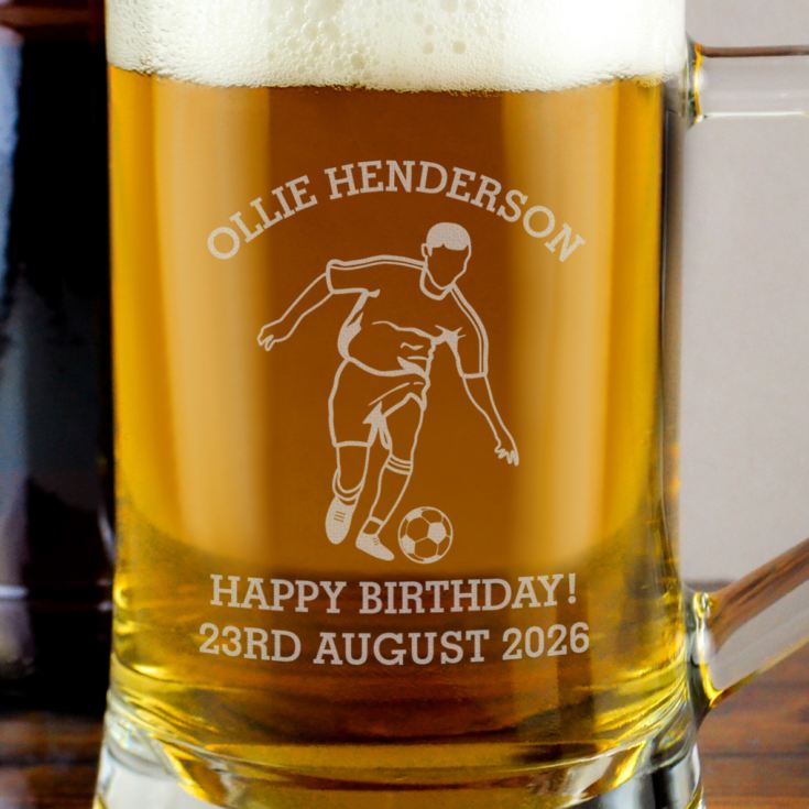 Personalised Football Beer Glass Tankard product image