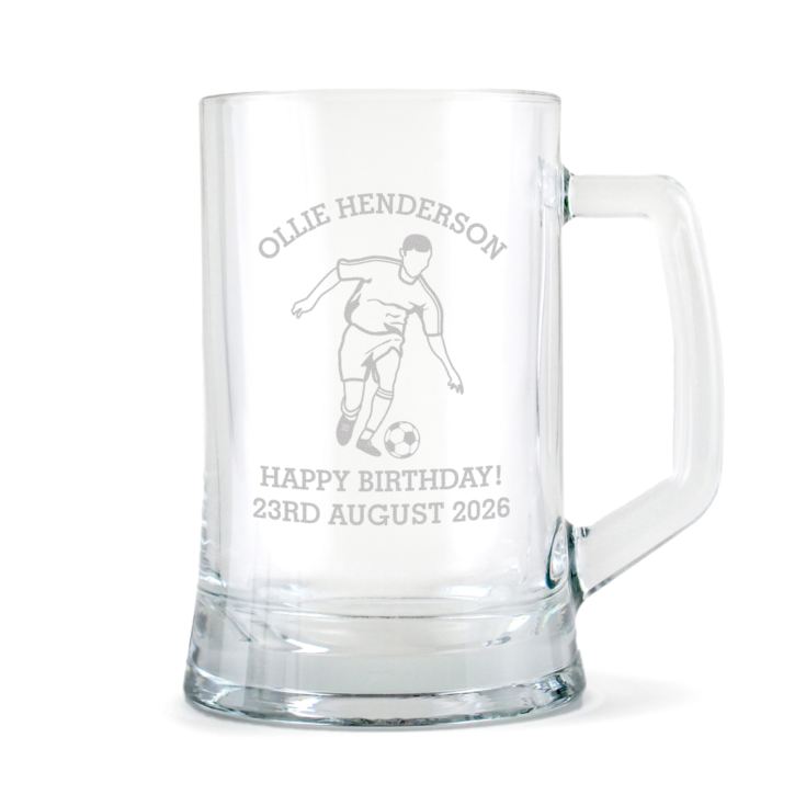 Personalised Football Beer Glass Tankard product image