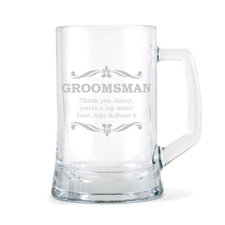 Personalised Groomsman Glass Stern Tankard product image