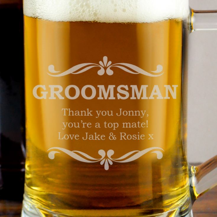 Personalised Groomsman Glass Stern Tankard product image