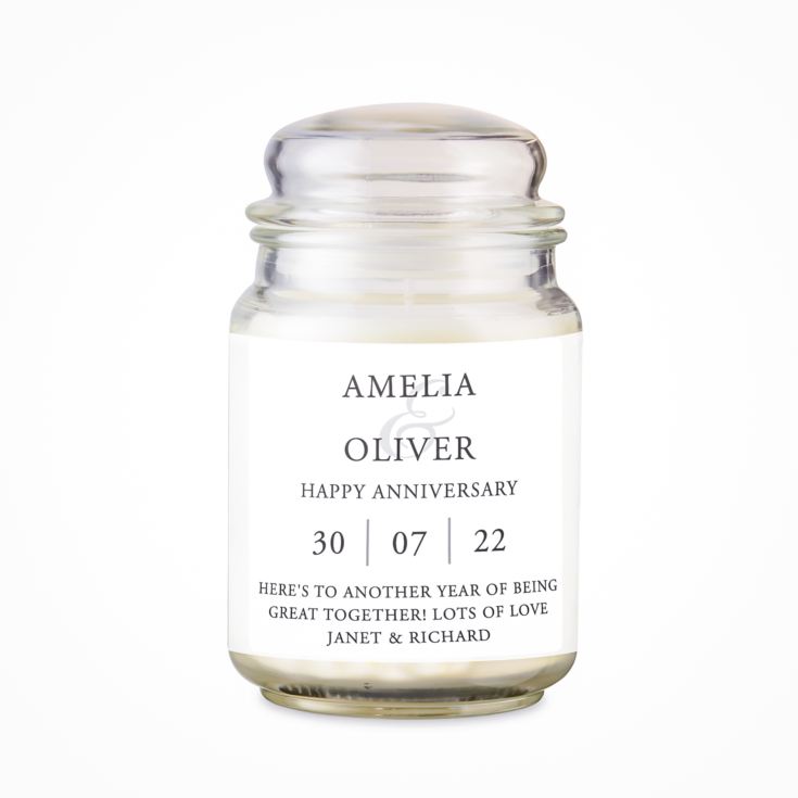 Personalised Couples Large Scented Jar Candle product image