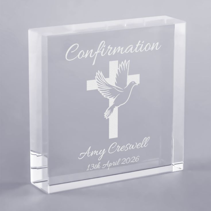 Confirmation Day Engraved Glass Keepsake product image