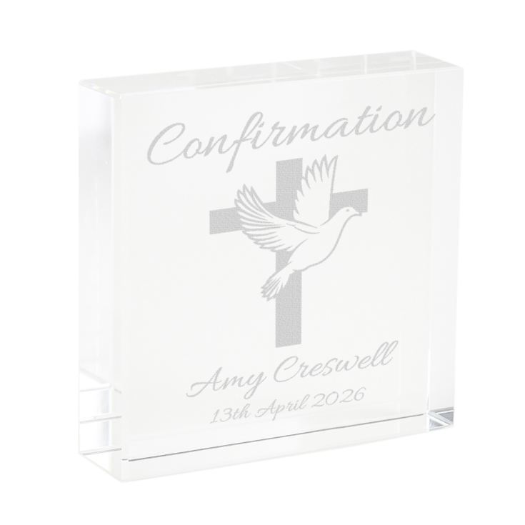 Confirmation Day Engraved Glass Keepsake product image