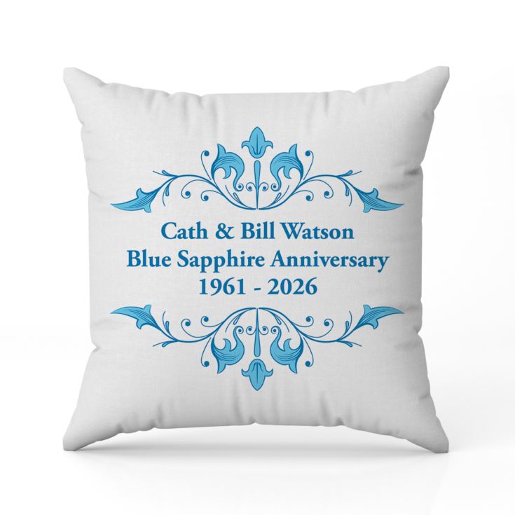 Personalised Blue Sapphire Anniversary Cushion product image
