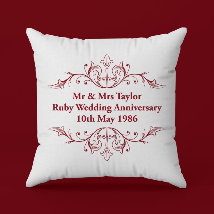 Personalised Ruby Anniversary Cushion product image