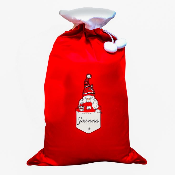 Personalised Gonk Family Red Christmas Sack - Female product image