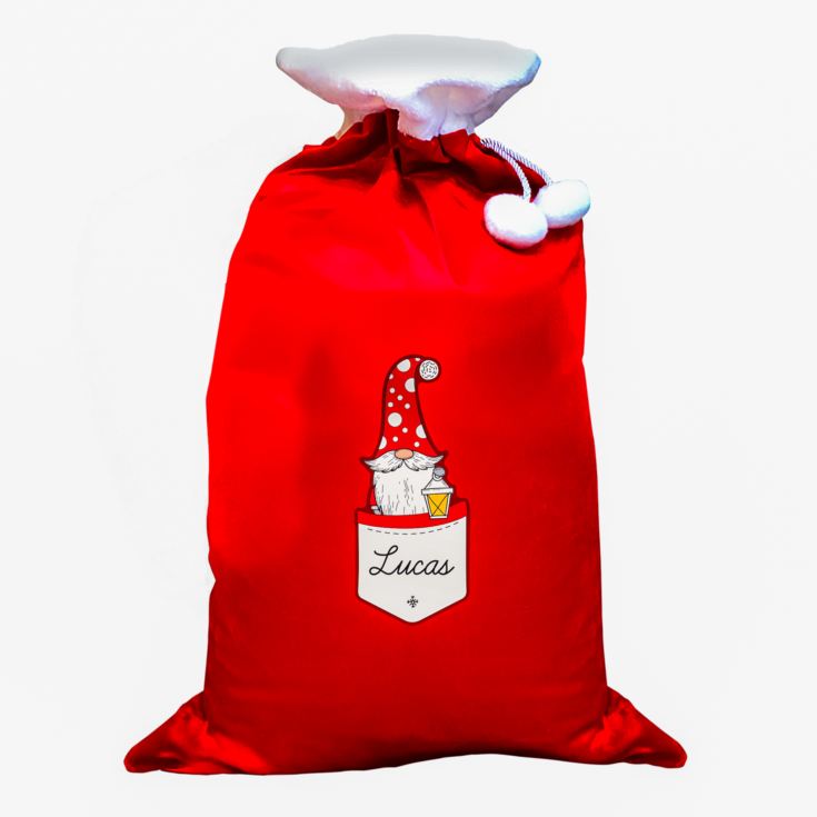 Personalised Gonk Family Red Christmas Sack - Male product image