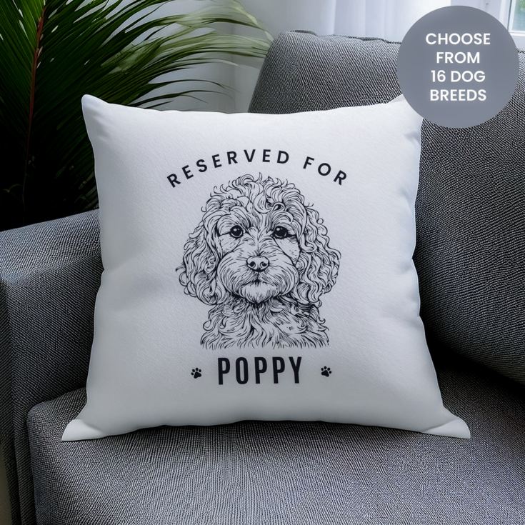 Personalised Reserved For Dog Breed Cushion product image