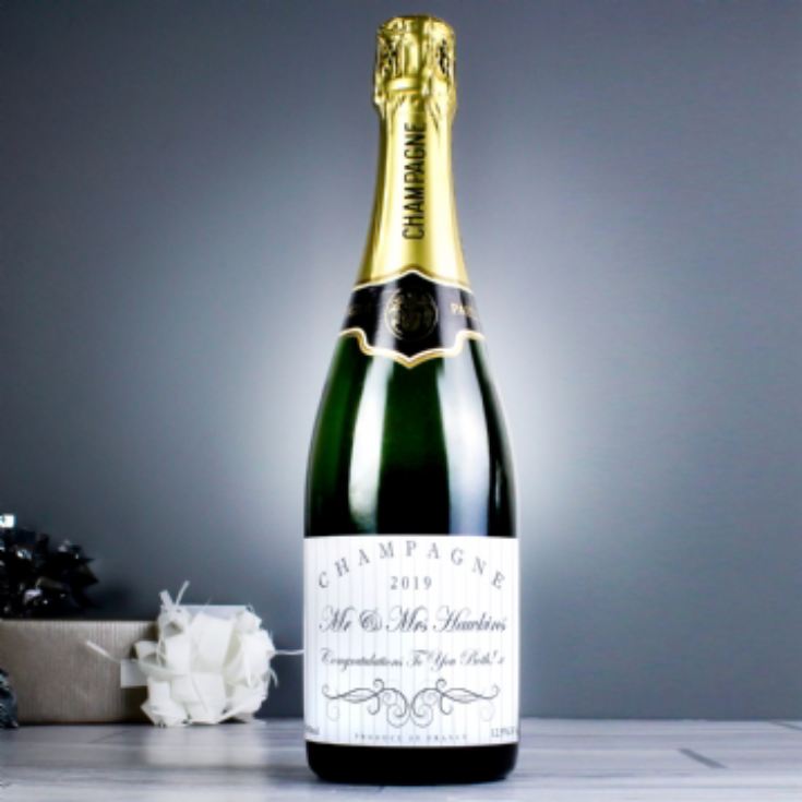 Personalised Champagne Bottle - Elegant Swirl product image
