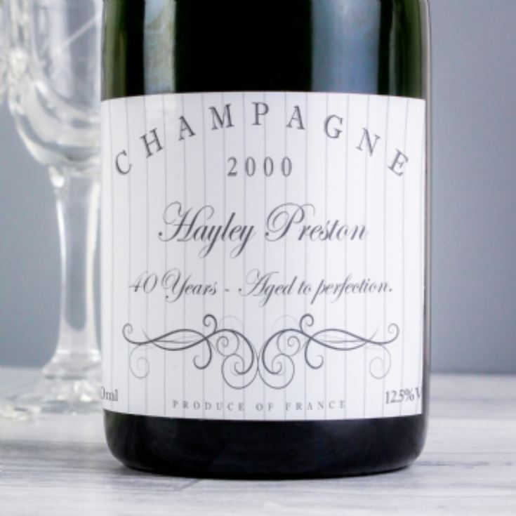 Personalised Champagne Bottle - Elegant Swirl product image