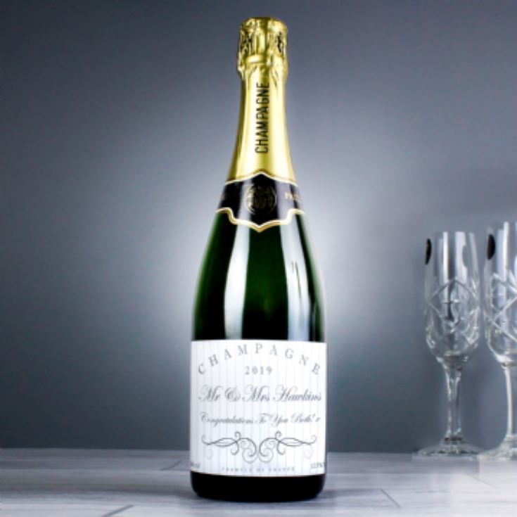 Personalised Champagne Bottle - Elegant Swirl product image