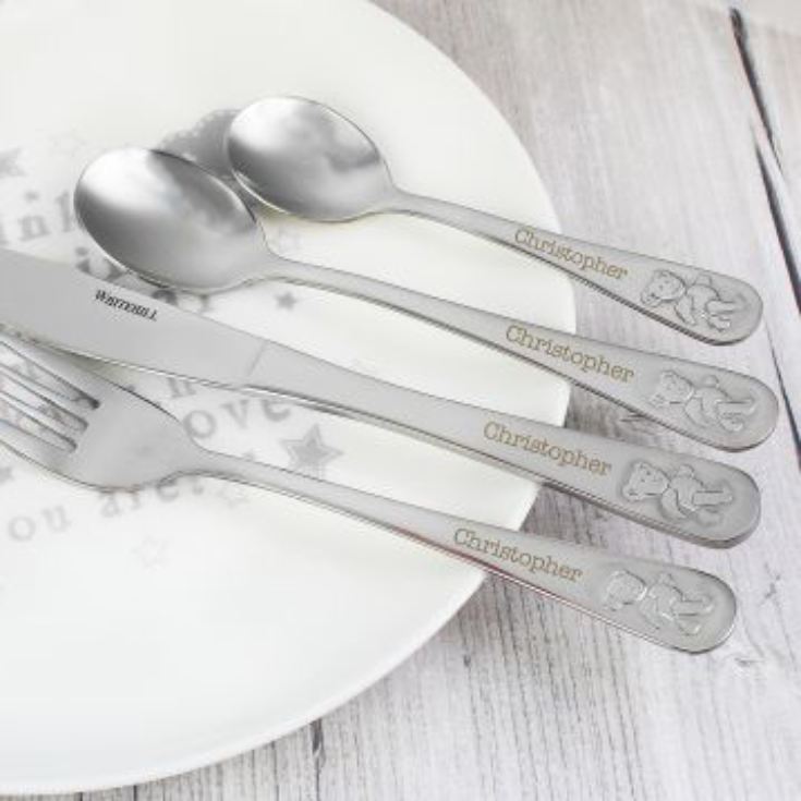 Personalised Teddy Cutlery Set product image
