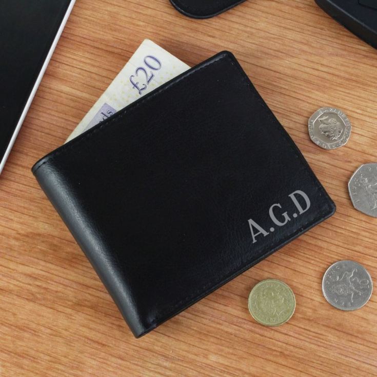 Personalised Black Leather Wallet product image