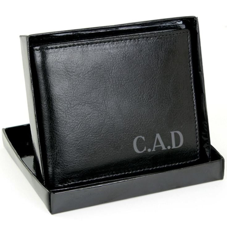 Personalised Black Leather Wallet product image