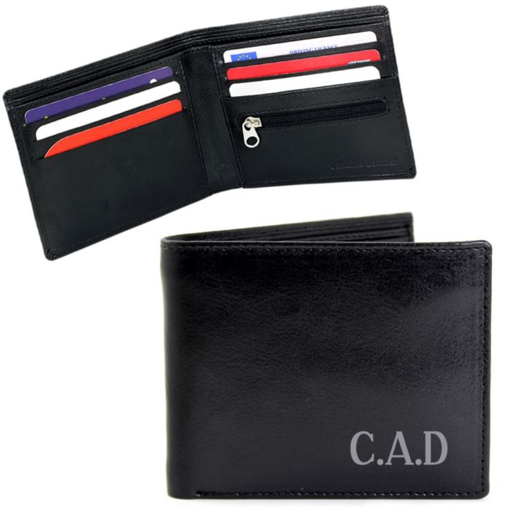 Personalised Black Leather Wallet product image
