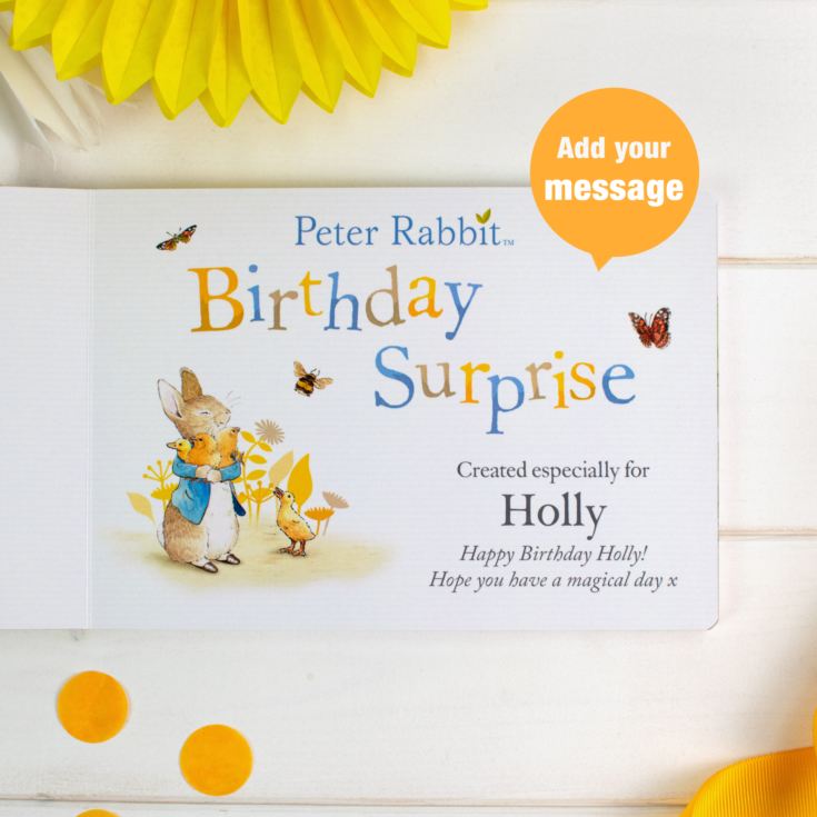 Personalised Peter Rabbit 'Birthday Surprise' Board Book product image