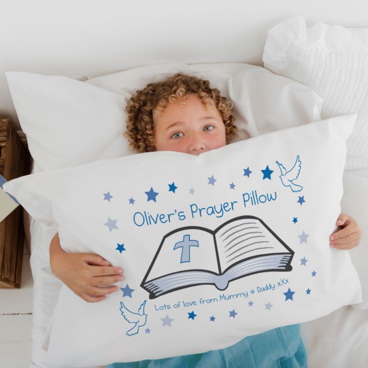 Personalised Prayer Pillowcase - Blue or Pink product image