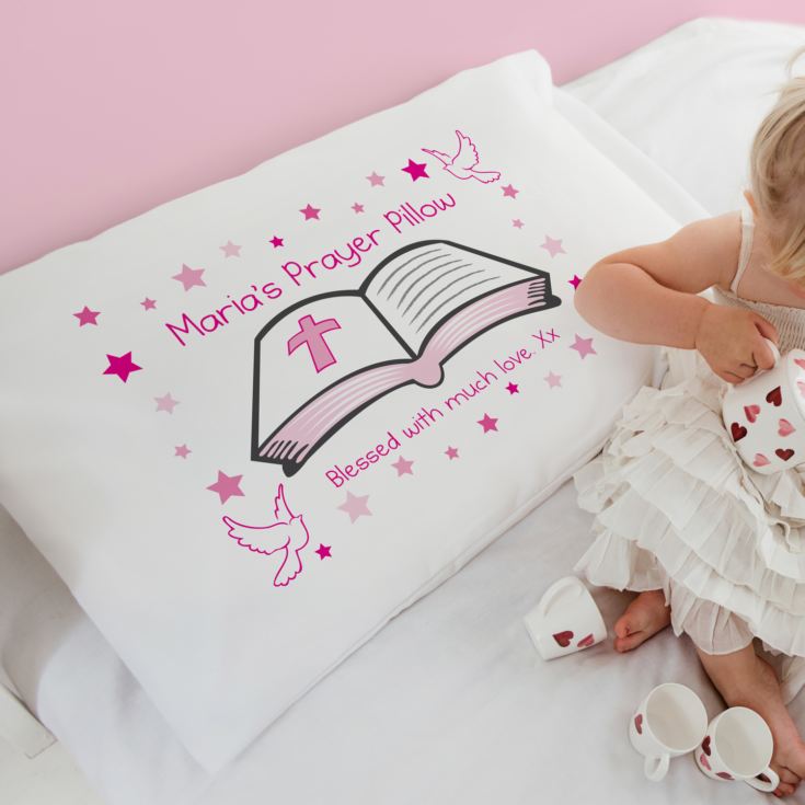 Personalised Prayer Pillowcase - Blue or Pink product image