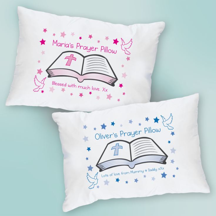 Personalised Prayer Pillowcase - Blue or Pink product image