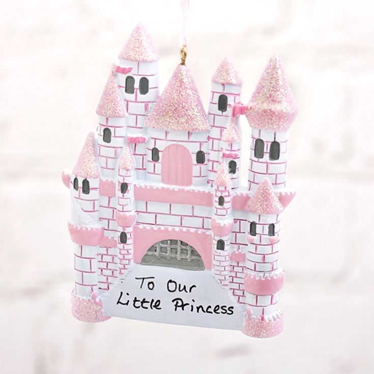 Personalised Pink Princess Castle Hanging Decoration product image