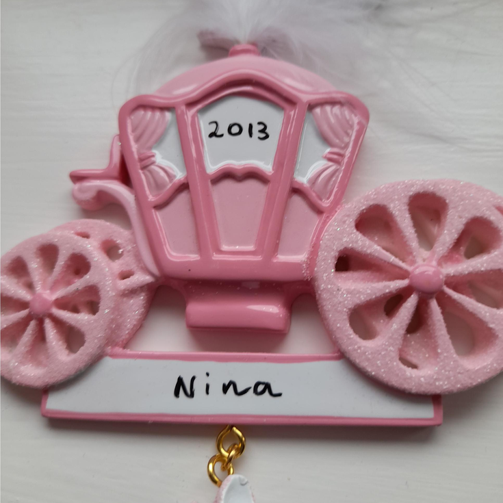 Personalised Princess Carriage Hanging Ornament product image