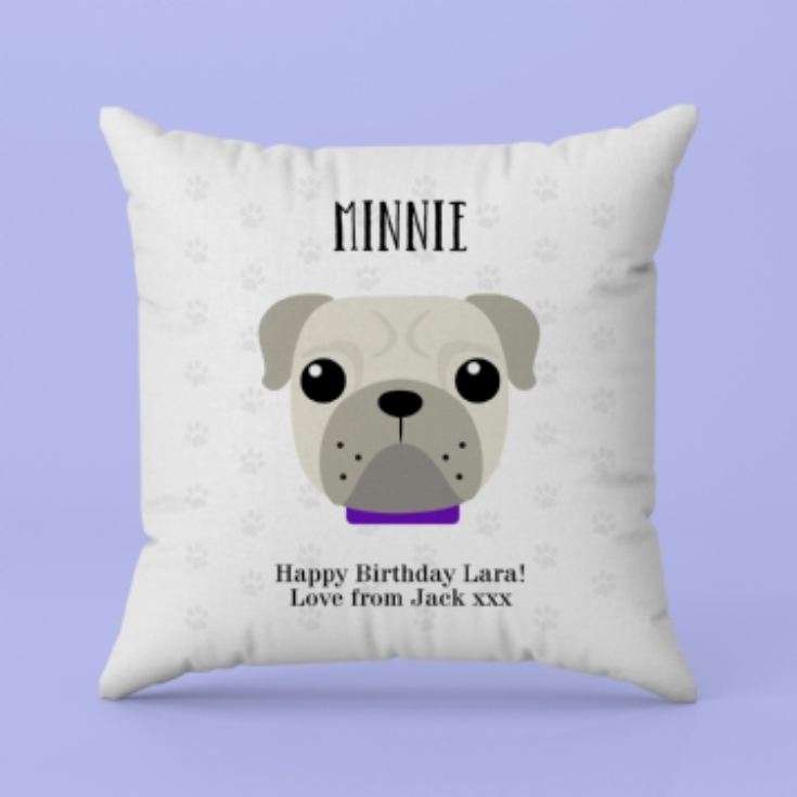 Personalised Pug Dog Cushion product image