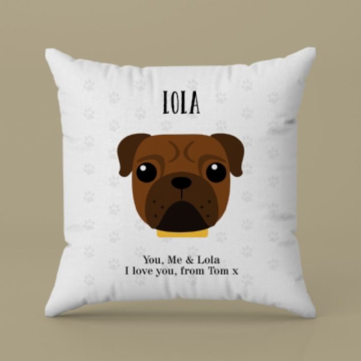 Personalised Pug Dog Cushion product image