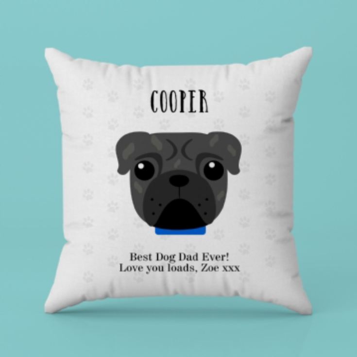 Personalised Pug Dog Cushion product image