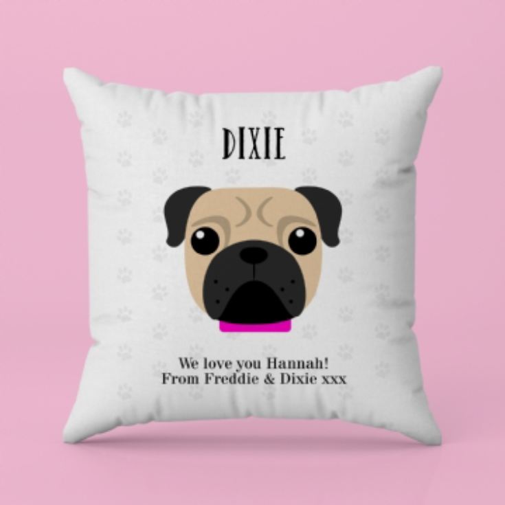 Personalised Pug Dog Cushion product image