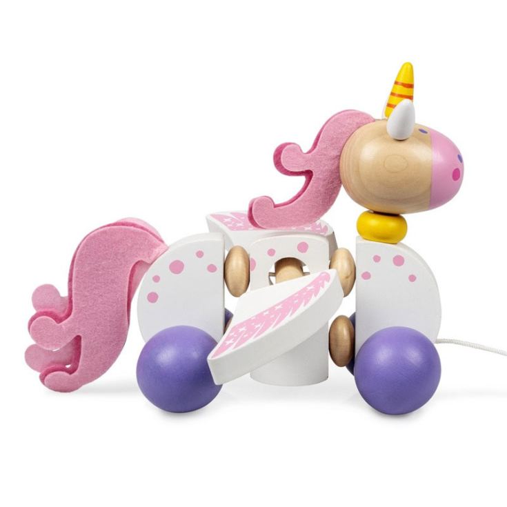 Wooden Pull Along Unicorn The Gift Experience