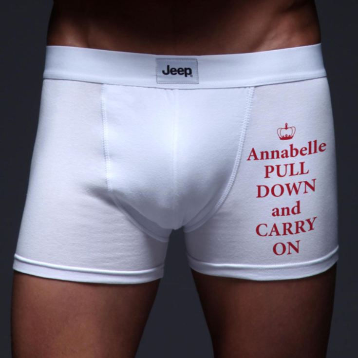 Personalised Pull Down And Carry On Boxer Shorts product image