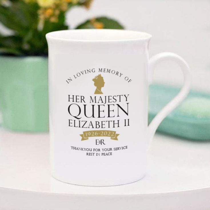 Personalised Queen Elizabeth II Memorial Bone China Mug product image