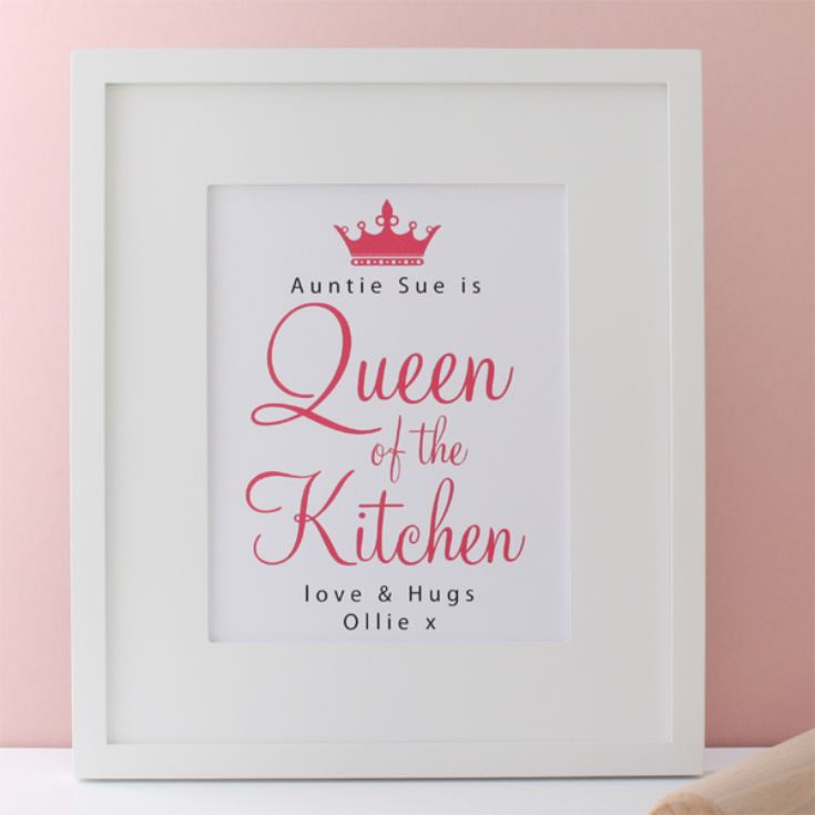 Personalised Queen of the Kitchen Framed Print product image