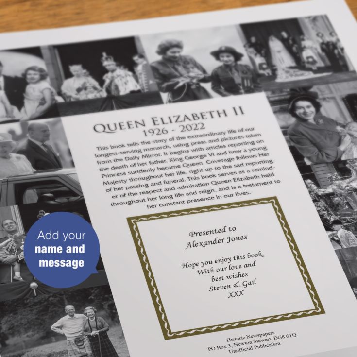 Queen Elizabeth Memorial Newspaper Book - A Life in Pictures & Press product image