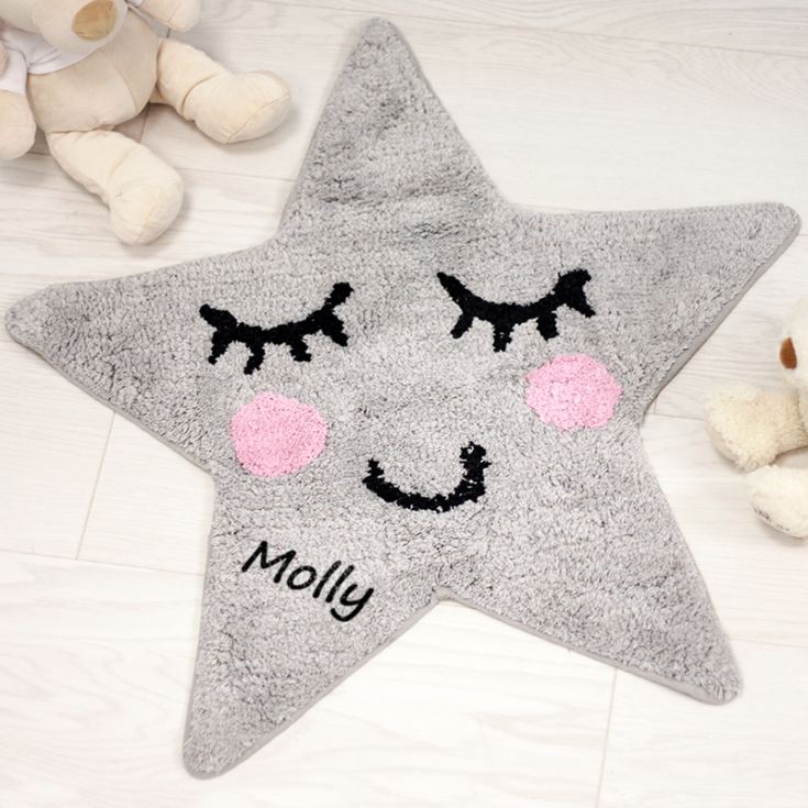 Personalised Sweet Dreams Grey Star Rug product image