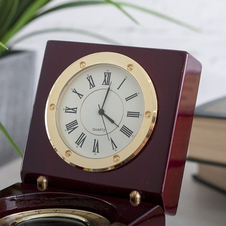 Clock And Compass In Personalised Luxury Wooden Box product image