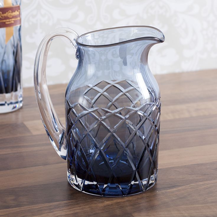 Royal Brierley Cut Crystal Harris Ink Blue Water Jug The Gift Experience