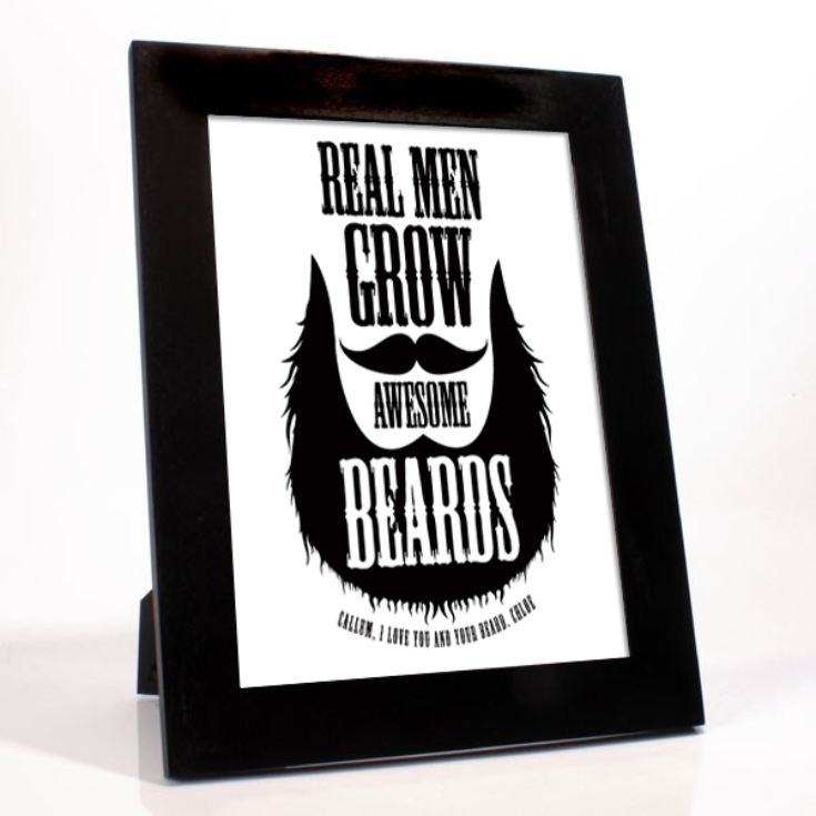 Personalised Real Men Grow Awesome Beards Framed Print product image