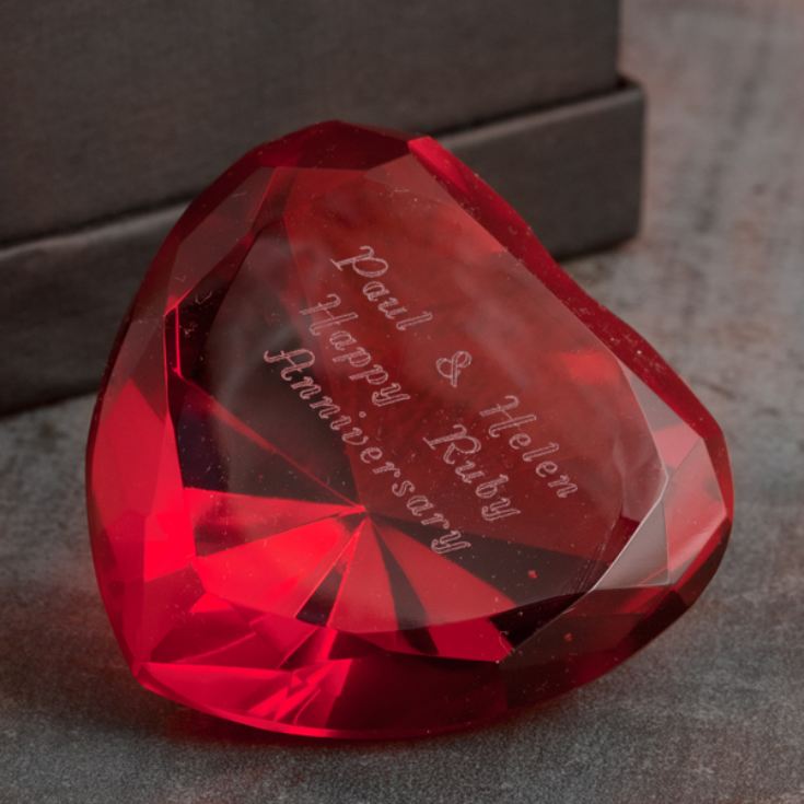 Personalised Red Heart Glass Paperweight The Gift Experience