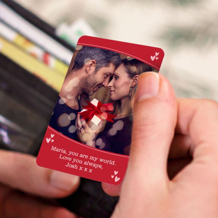 Personalised Valentine's Day Metal Wallet Photo Card product image