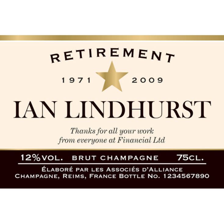 Personalised Retirement Champagne product image