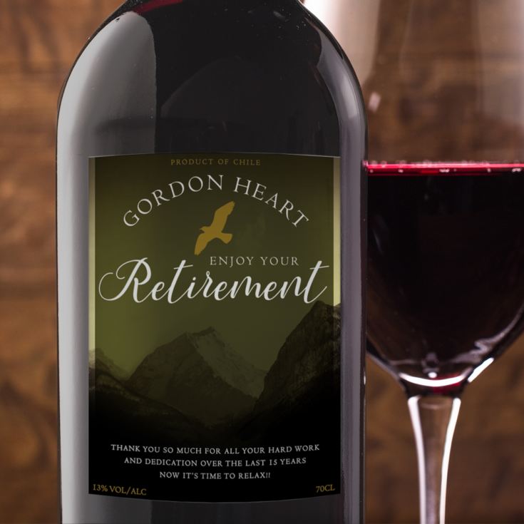 Personalised Retirement Red Wine product image