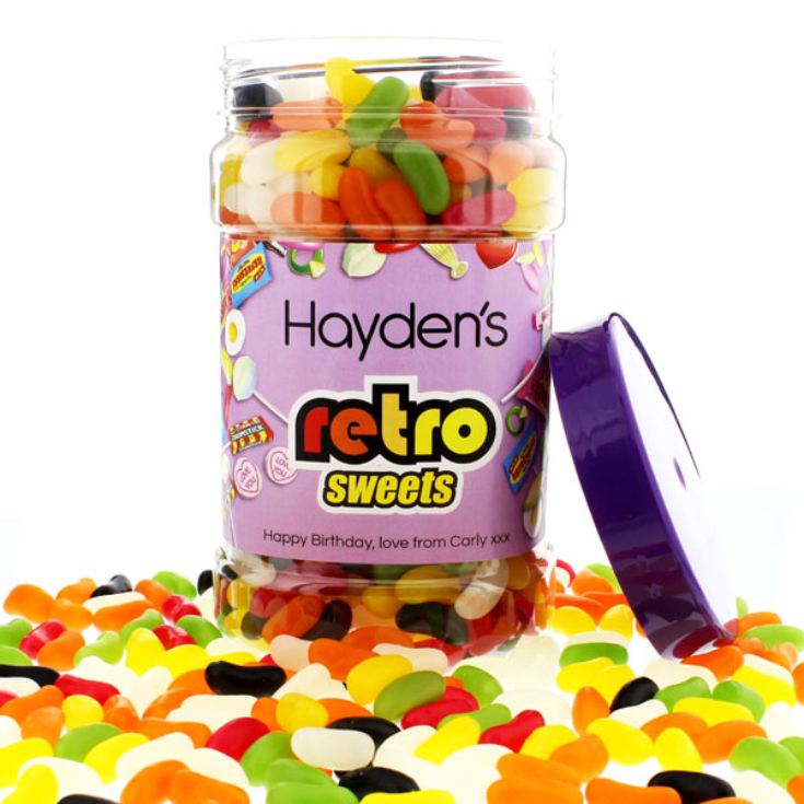 Personalised Jelly Beans Sweet Jar The Gift Experience
