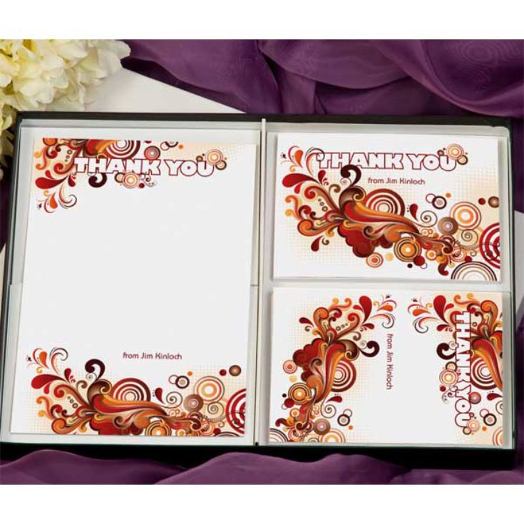 Retro Personalised Thank You Stationery product image