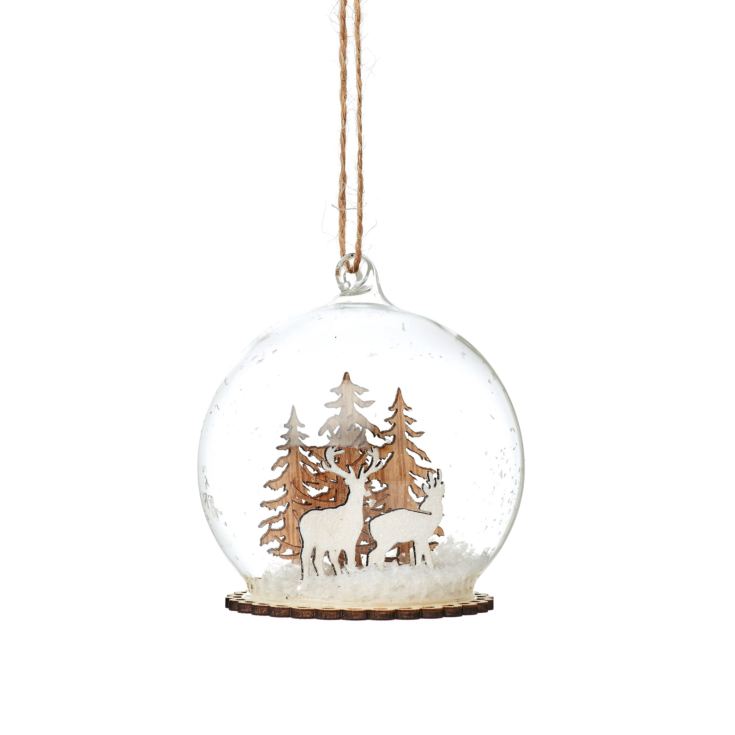 Personalised Bauble - Stags In Snow Mini Dome product image